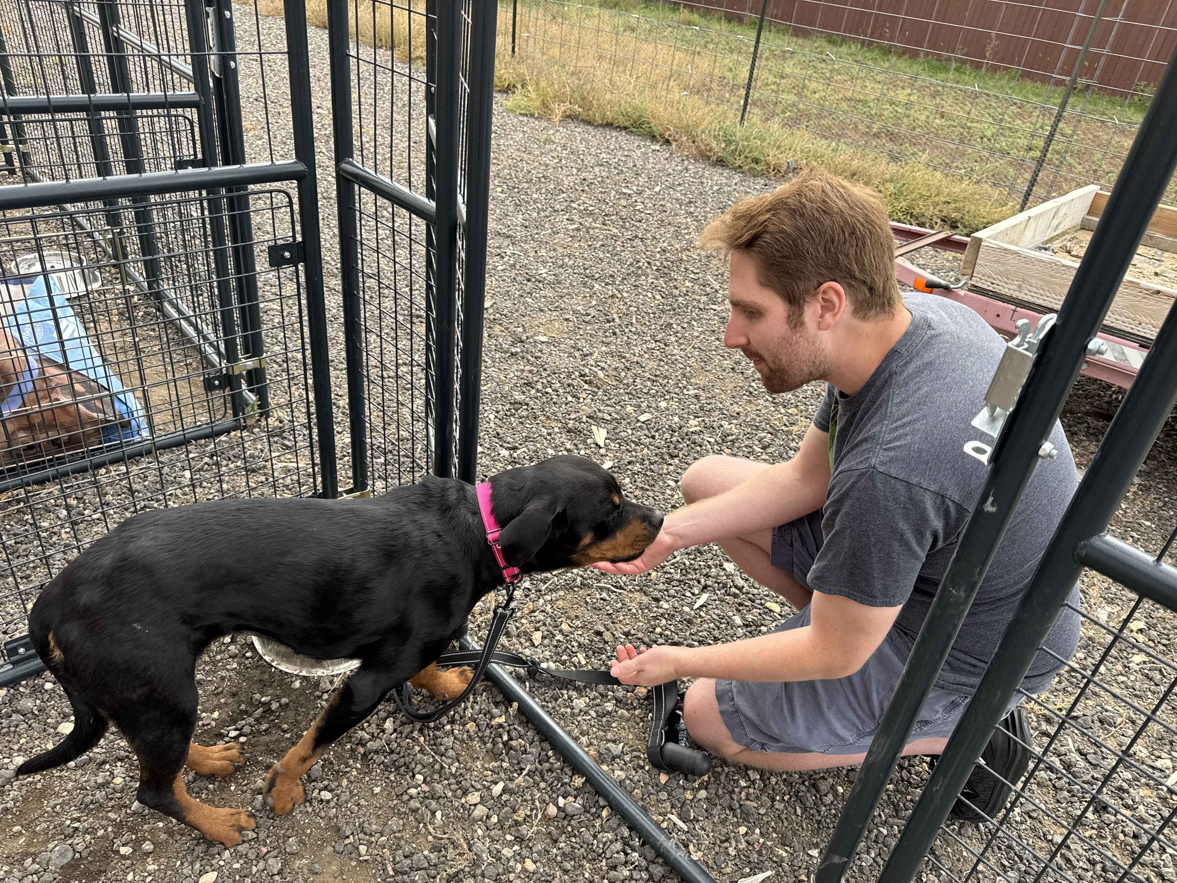 Chris with Bex after rescue